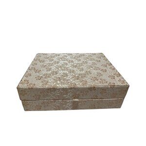 Decorative Gold Floral Storage Box Stationery Cards Vintage